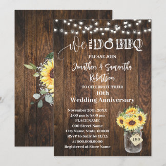 Western Sunflowers We still do Wedding Anniversary Invitation