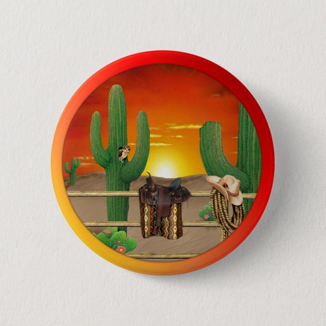 Western Sunrise 6 Cm Round Badge (Front)