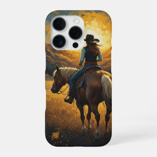 Western Sunset Cowgirl iPhone protection case