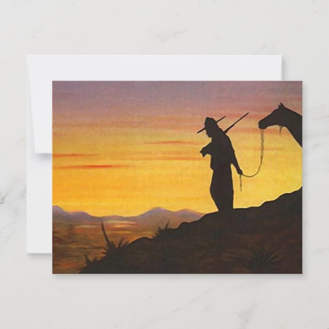 WESTERN SUNSET SILHOUETTE RETIREMENT PARTY INVITE (Front)