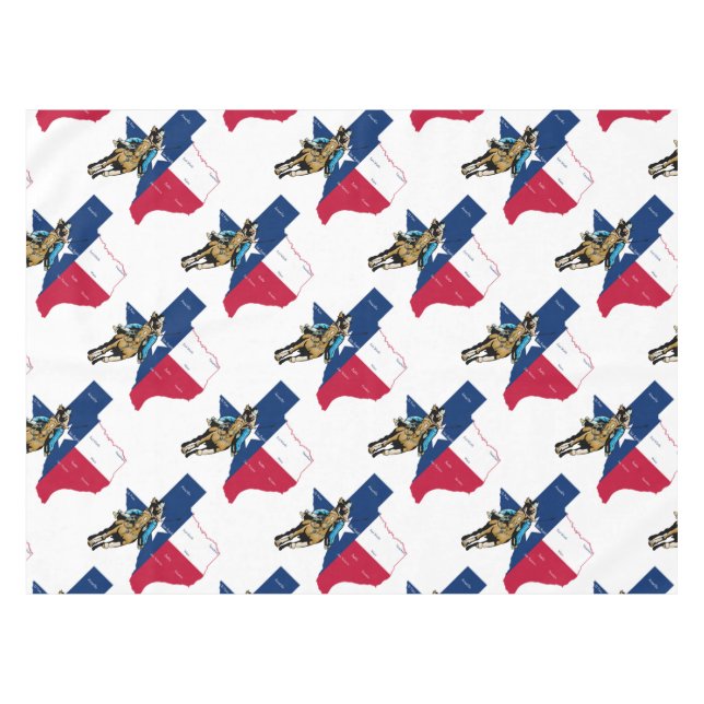 Western Table Cloth Texas Cowgirl Print (Front (Horizontal))