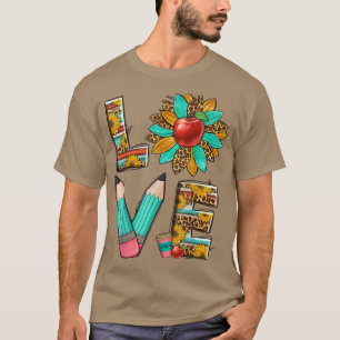 Western Teacher Leopard Sunflower Love Teacher Lif T-Shirt