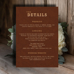 Western Terracotta Wedding Details Enclosure Card