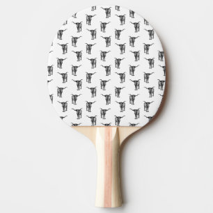 Western Texas Longhorn Bull CUSTOM COLOR Ping Pong Paddle