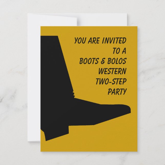 WESTERN TEXAS TWO-STEP THEMED PARTY INVITATION (Front)