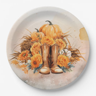 Western Thanksgiving Paper Plate