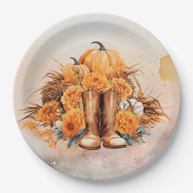 Western Thanksgiving Paper Plate (Front)