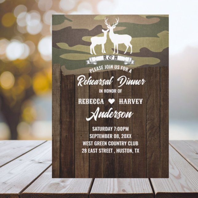 Western The Hunt Is Over Wedding Rehearsal Dinner Invitation (Western The Hunt Is Over Wedding Rehearsal Dinner Invitation)