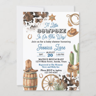 Western Theme Boy Baby Shower Invitation