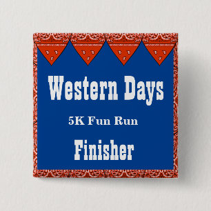 Western Theme Button Red Bandanna