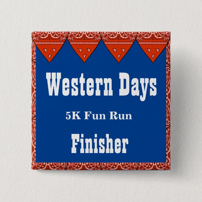 Western Theme Button Red Bandanna (Front)