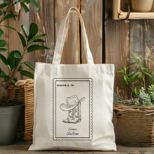 Western Theme Custom Bachelorette Party Last Rodeo Tote Bag