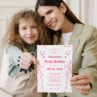 Western theme girls first birthday party invite