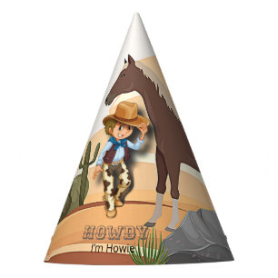 Western theme howies cowboy birthday party hat