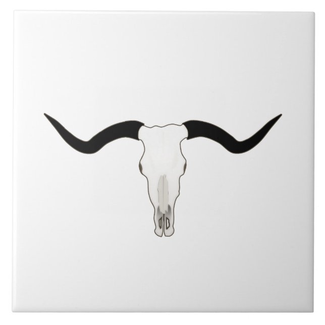 Western Theme Longhorn Cattle Tile (Front)