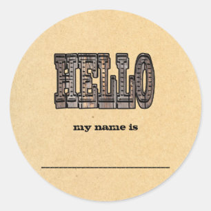 Western Theme Name Stickers