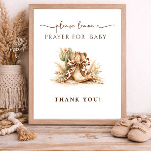 Western Theme Neutral Baby Shower Prayers For Baby Poster