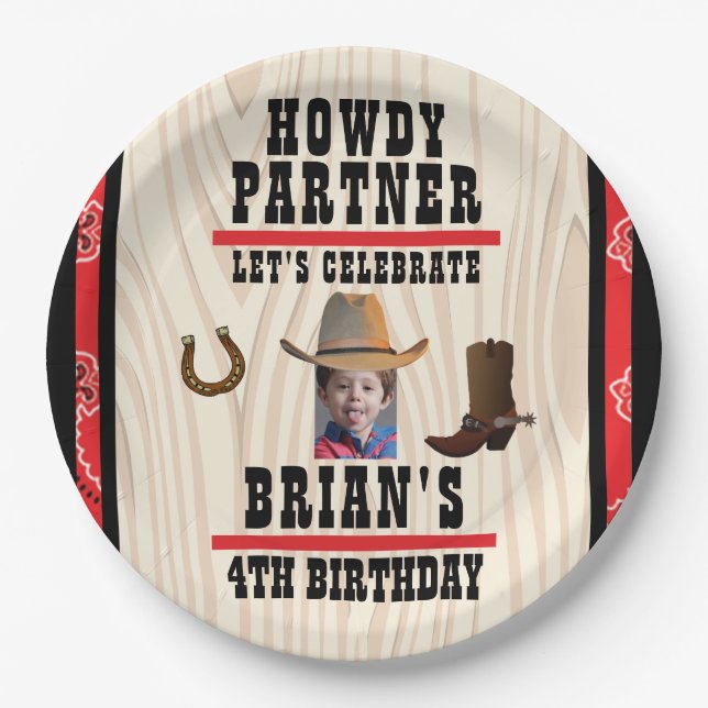 Western Theme Paper Plate (Front)