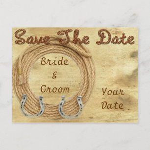 Western Theme Save the Date Postcard, Announcement Postcard