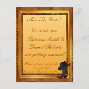 Western Theme with Boot & Hat Announcement Postcard