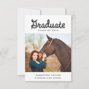 Western Themed Graduation Party Mini Invitation