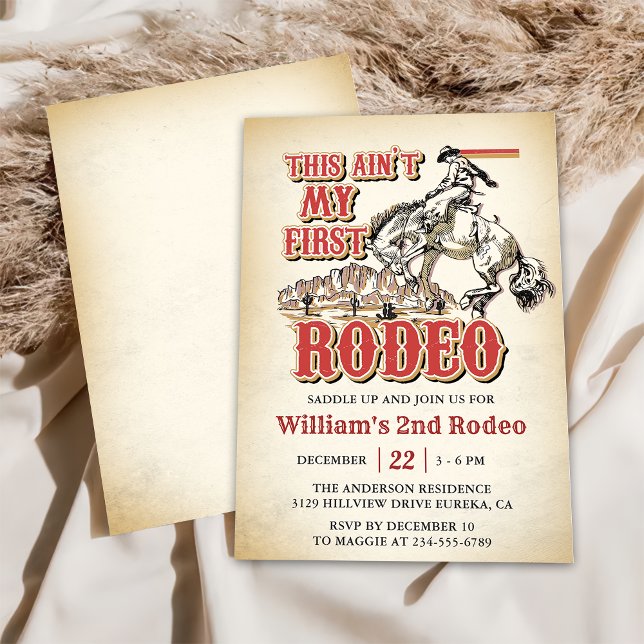 Western This Ain't My First Rodeo 2nd Birthday  Invitation (Creator Uploaded)