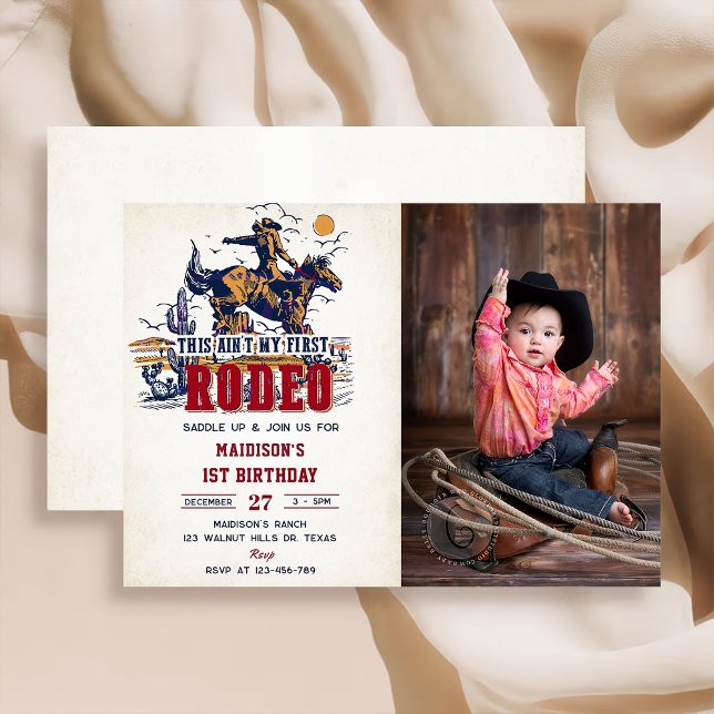 Western This Ain't My First Rodeo 2nd Birthday Invitation (Creator Uploaded)