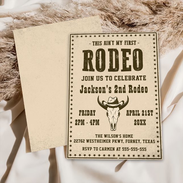 Western This Ain't My First Rodeo 2nd Birthday  Invitation (Creator Uploaded)