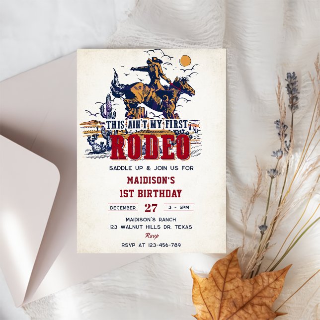 Western This Ain't My First Rodeo 2nd Birthday Invitation (Creator Uploaded)