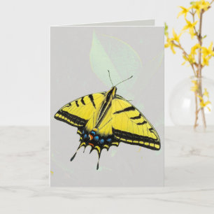 Western Tiger Swallowtail Butterfly & leaf  Card