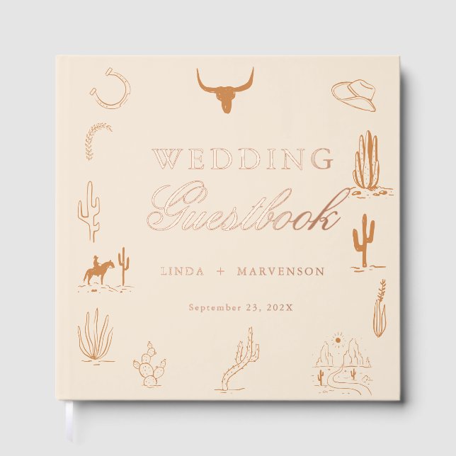 Western“To My Wife” Wedding Vows Guest Book (Front)