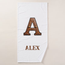 Western Tooled Leather Initial Monogram A