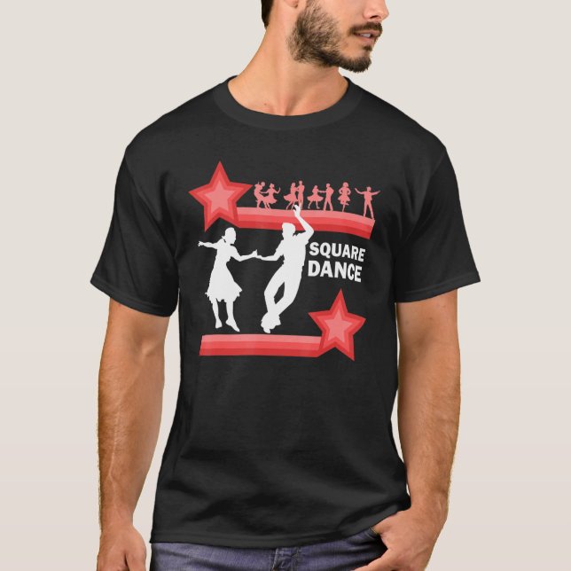 Western Traditional Square Dance Retro Dancing T-Shirt (Front)