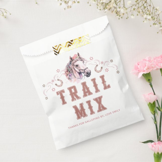 Western Trail Mix Favour Bag – Pink Cowgirl Theme (Sealed)