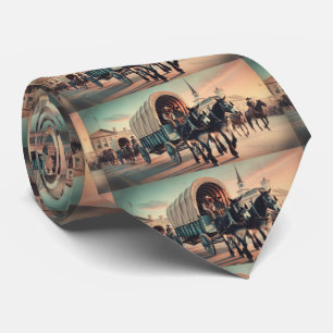 Western Trail Ride Rodeo Parade Cowboys Wagons Tie