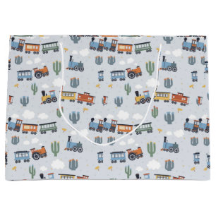 Western Train Adventure Gift Bag Cute Cactus