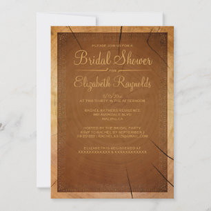 Western Tree Rings Bridal Shower Invitations