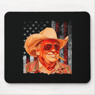 Western Trump Cowboy American Vintage Trump Usa Fl Mouse Pad