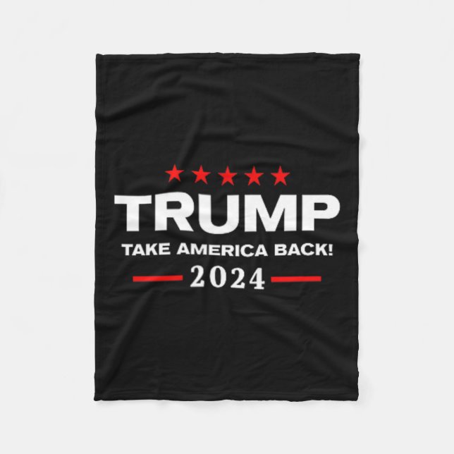 Western Trump Cowboy You Missed Trump 2024 Usa Fla Fleece Blanket (Front)