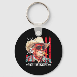 Western Trump Cowboy You Missed Trump 2025 Us Flag Key Ring