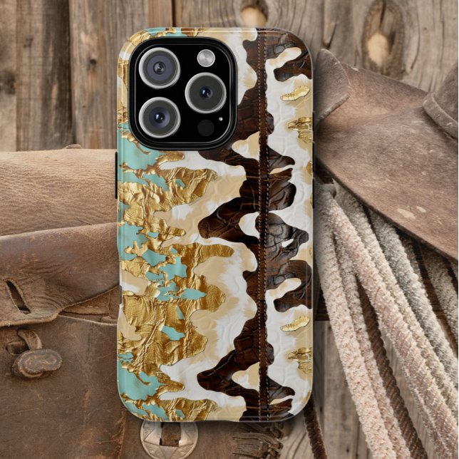 Western Turquoise Leather Style Women's Case-Mate iPhone Case (Creator Uploaded)