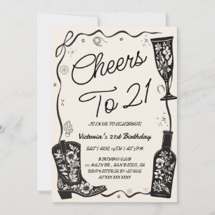Western Twenty First Birthday  Invitation