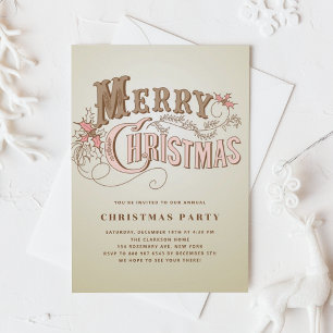 Western Typography Holiday Party Invitation