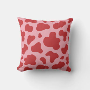Western Valentines Day Cow Print Cowgirl Pink Red Cushion