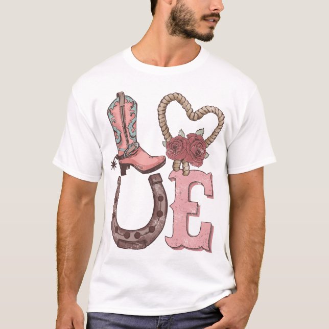 Western Valentine's Day Love T-Shirt (Front)