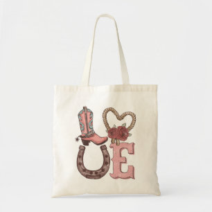 Western Valentine's Day Love Tote Bag