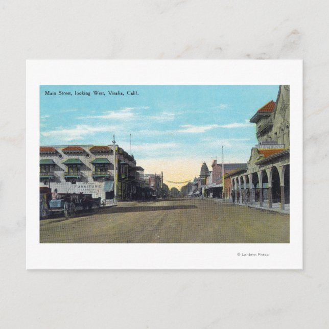 Western View from Main StreetVisalia, CA 2 Postcard (Front)