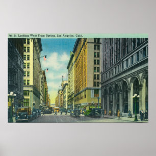 Western View of 7th Street from Spring Street Poster