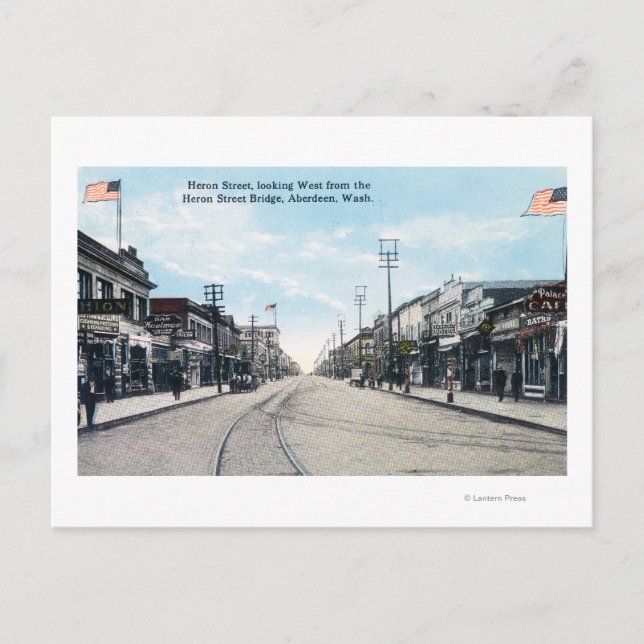 Western View of Heron Street from Bridge Postcard (Front)