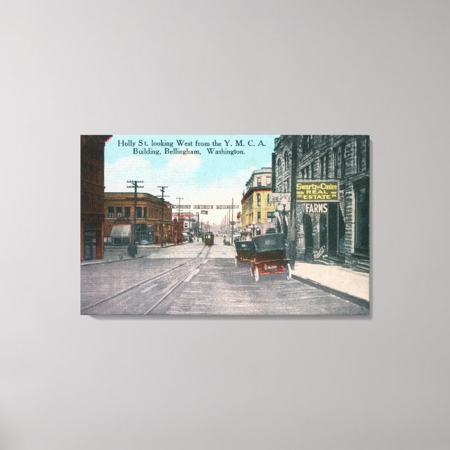 Western View of Holly Street from YMCA Bldg Canvas Print (Front)